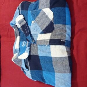 Wonder Nation Navy and Sky Checkered Shirt